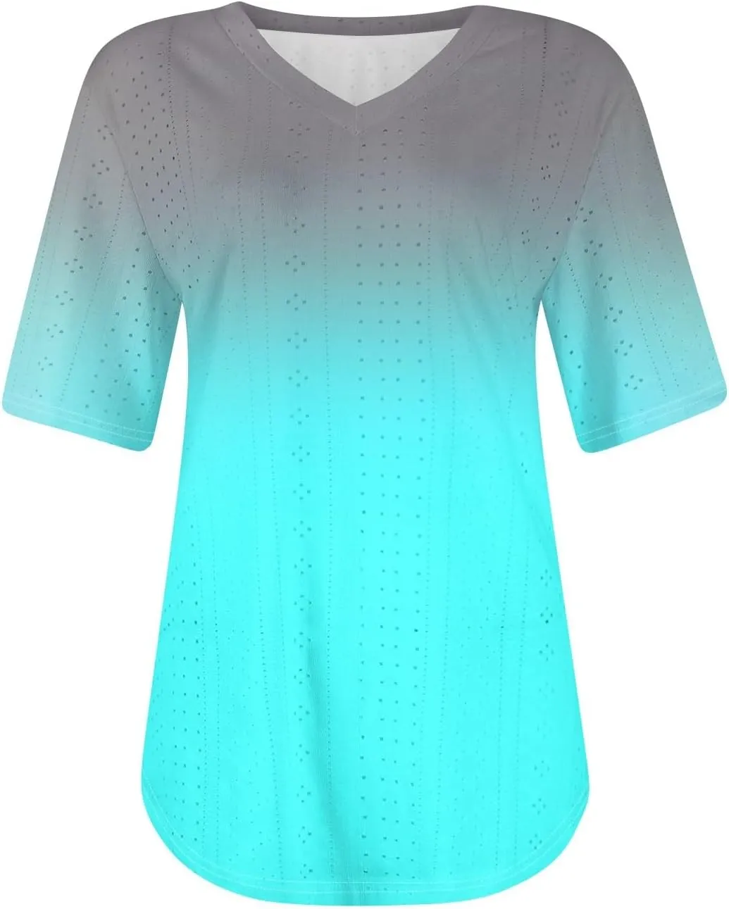 Womens Shirts V Neck Short Sleeve Casual Summer Tops Loose Fit Basic Tees with Curved Hem Trendy 2025