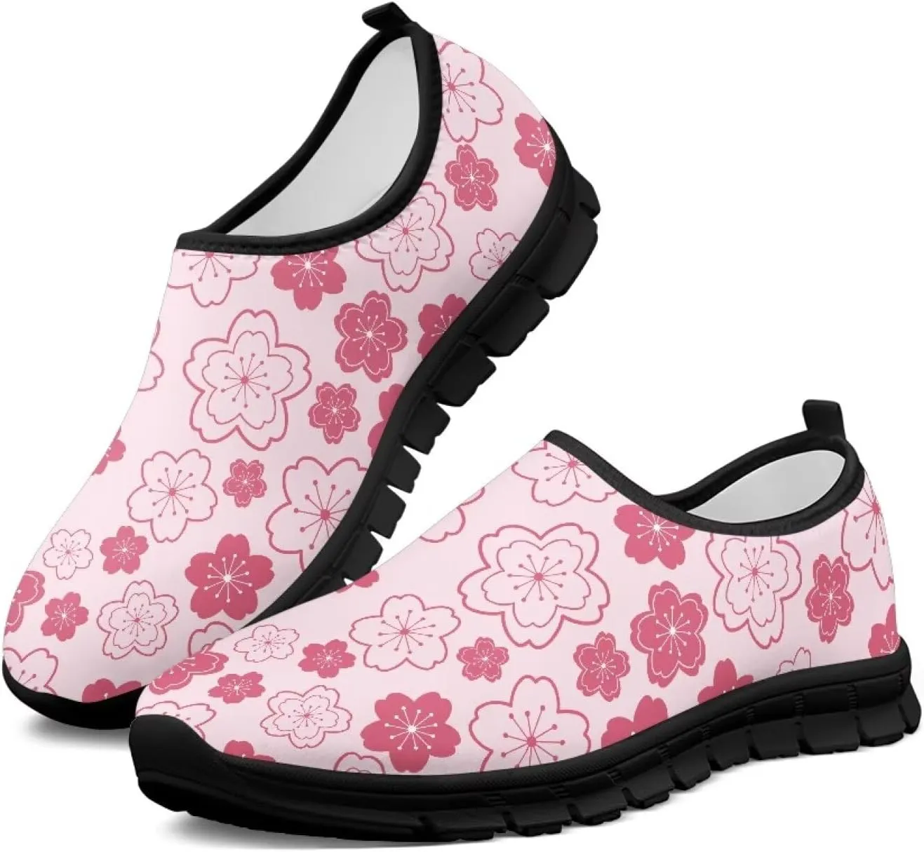 Women's Slip-On Sneakers Casual Hiking Non-Slip Comfortable Workout Shoes Walking Tennis Holiday Sneakers Cycling Lightweight Sneakers Black US Size 5.5-11.5