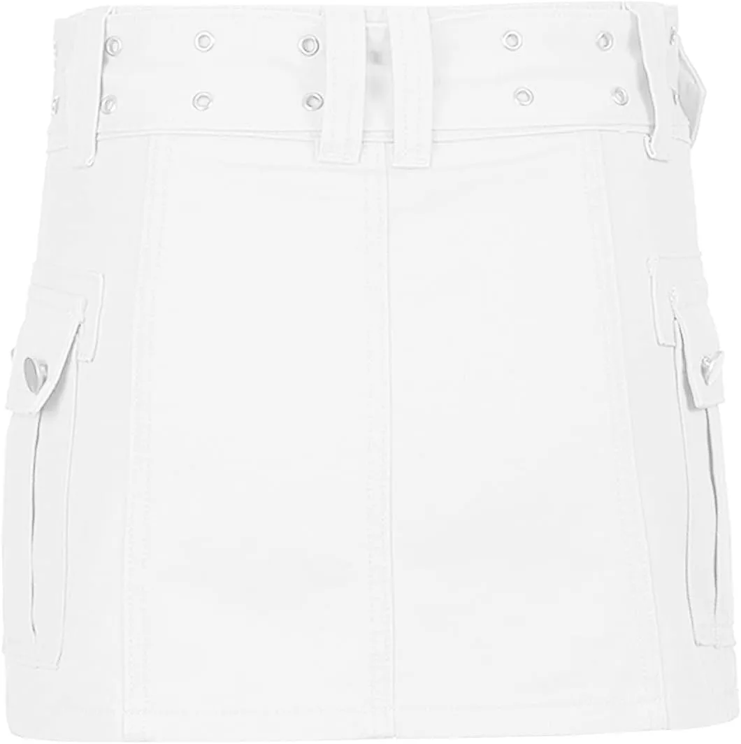 XBTCLXEBCO Girls Women High Waist Denim Skirts Casual A-Line Pleated Ruffled Mini Denim Skirt Flared Short Skater Skirt