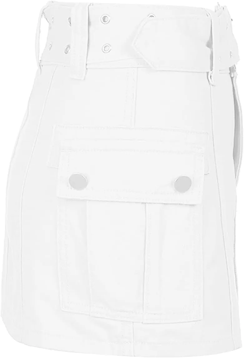 XBTCLXEBCO Girls Women High Waist Denim Skirts Casual A-Line Pleated Ruffled Mini Denim Skirt Flared Short Skater Skirt