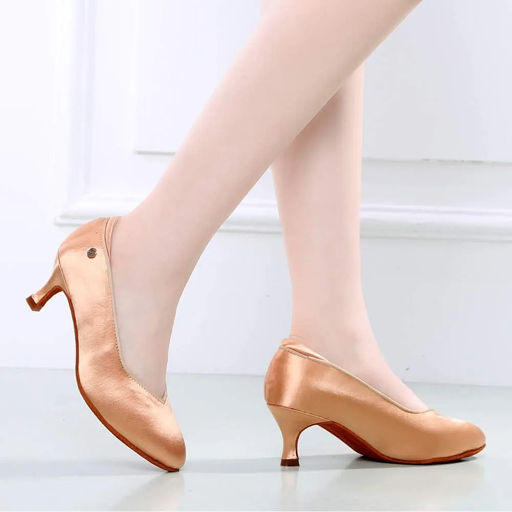 YKXLM Closed Toe Modern Character Shoes for Women Latin Ballroom Dance Shoes Women Party Wedding Pump Shoes,Model KCMD