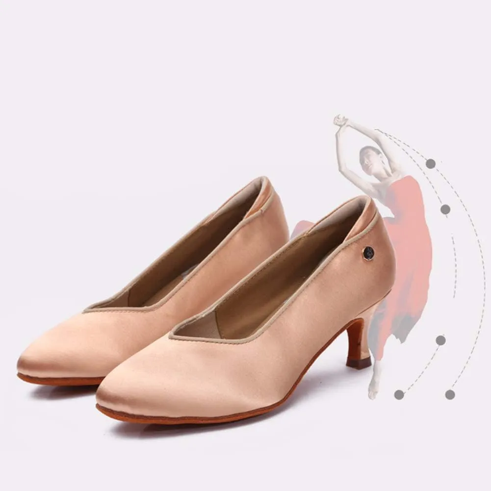 YKXLM Closed Toe Modern Character Shoes for Women Latin Ballroom Dance Shoes Women Party Wedding Pump Shoes,Model KCMD