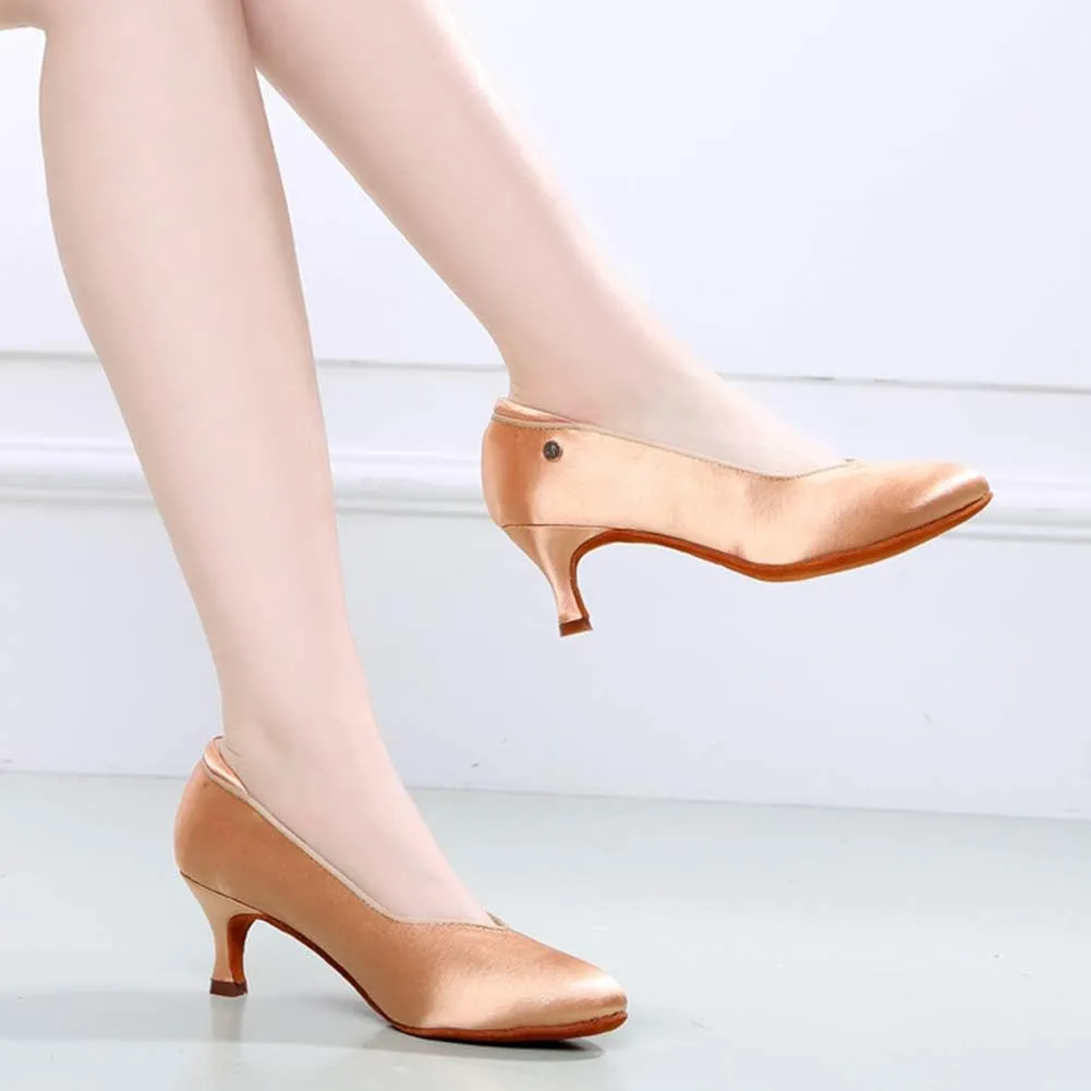 YKXLM Closed Toe Modern Character Shoes for Women Latin Ballroom Dance Shoes Women Party Wedding Pump Shoes,Model KCMD