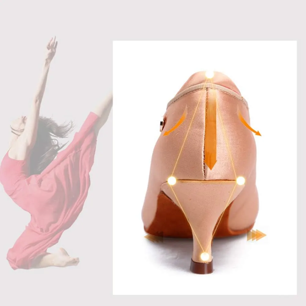 YKXLM Closed Toe Modern Character Shoes for Women Latin Ballroom Dance Shoes Women Party Wedding Pump Shoes,Model KCMD