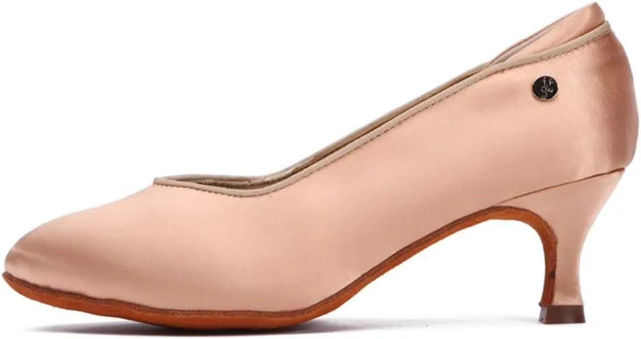 YKXLM Closed Toe Modern Character Shoes for Women Latin Ballroom Dance Shoes Women Party Wedding Pump Shoes,Model KCMD