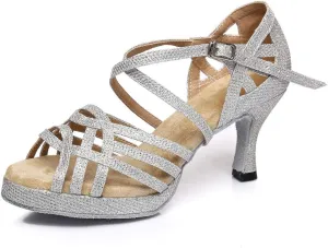 YKXLM Women Dance Shoes Ballroom Latin Salsa Bachata Performance Dance Dancing Shoes with Rhinestone Modle YCL392