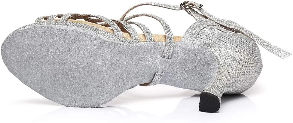 YKXLM Women Dance Shoes Ballroom Latin Salsa Bachata Performance Dance Dancing Shoes with Rhinestone Modle YCL392
