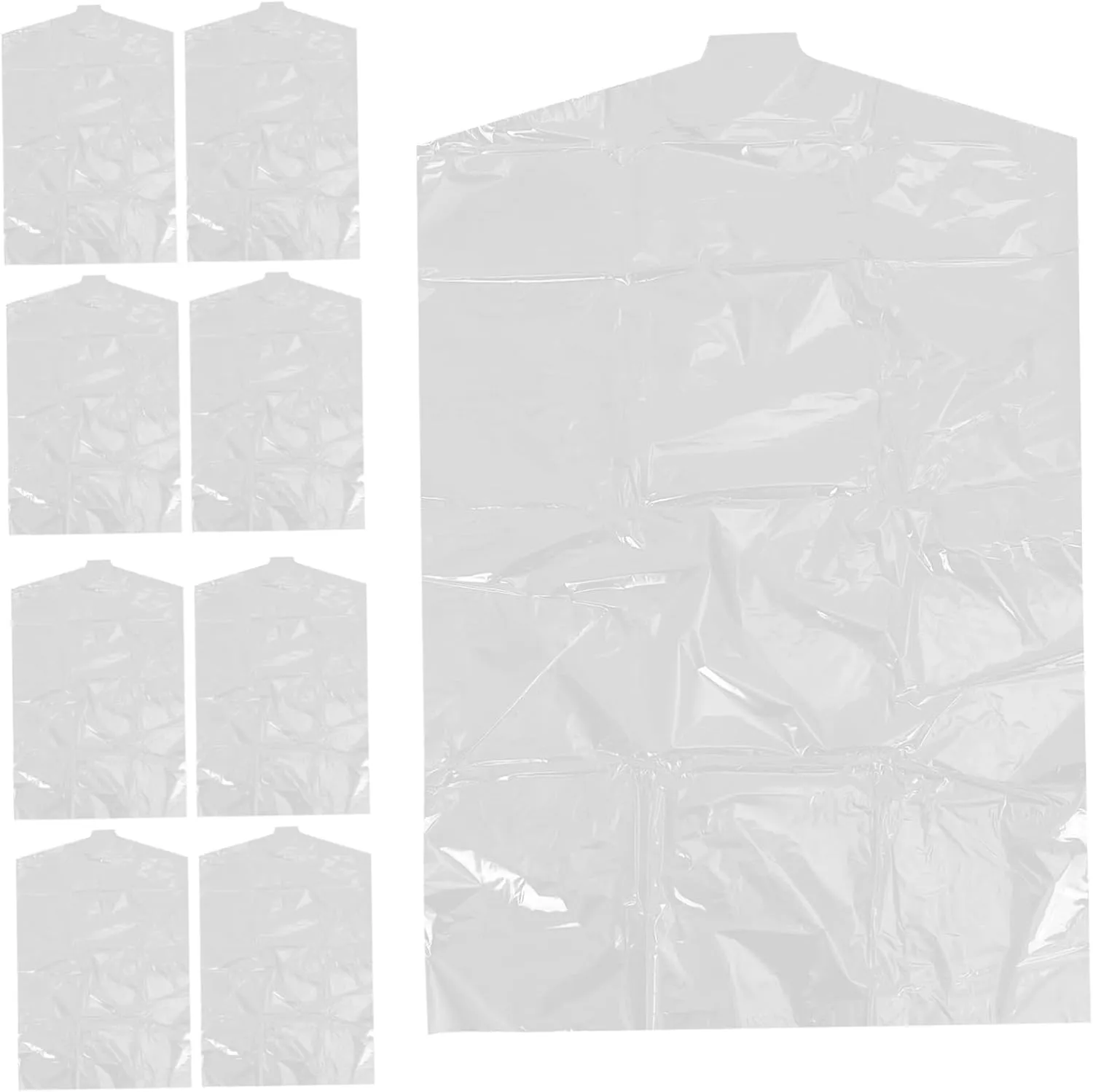 Zerodeko 30Pcs Clear Garment Bags for Suits Coats Dresses Transparent Protective Covers for Closet Storage Lightweight Wardrobe Clothes Bag for Home Office Use