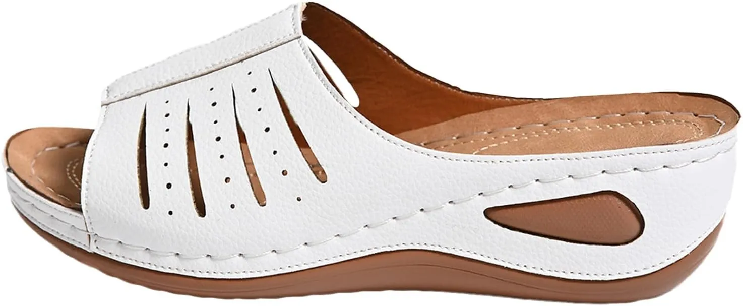 ZSpzx Women's Wedge Sandals 2025,Walking Footwear Height Increase Party Dance Casual Shoe Orthopedic Sandals Arch Support Comfortable Non-Slip Fashion Peep Toe Summer Cushion Daily Wear
