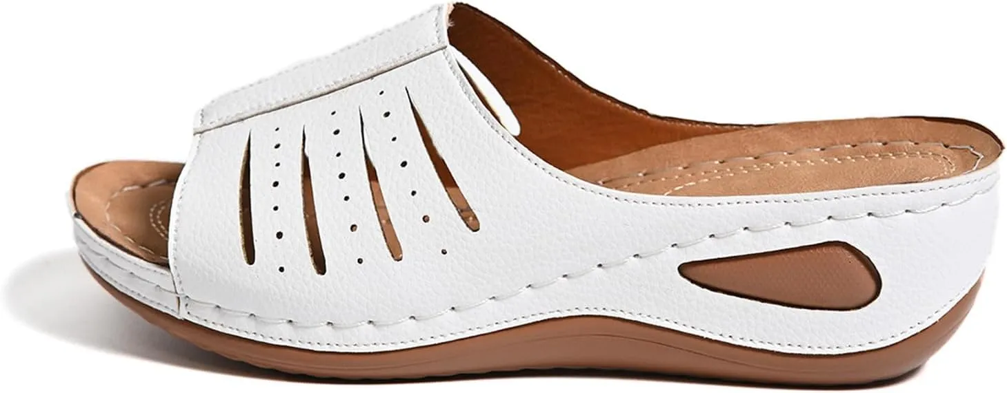 ZSpzx Women's Wedge Sandals 2025,Walking Footwear Height Increase Party Dance Casual Shoe Orthopedic Sandals Arch Support Comfortable Non-Slip Fashion Peep Toe Summer Cushion Daily Wear